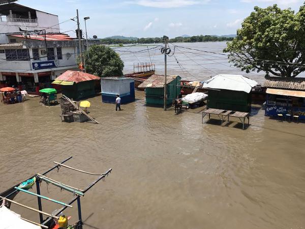 Las crecientes del río Magdalena han generado inundaciones en El Banco. Foto: Cortesía Wilder Alvarez